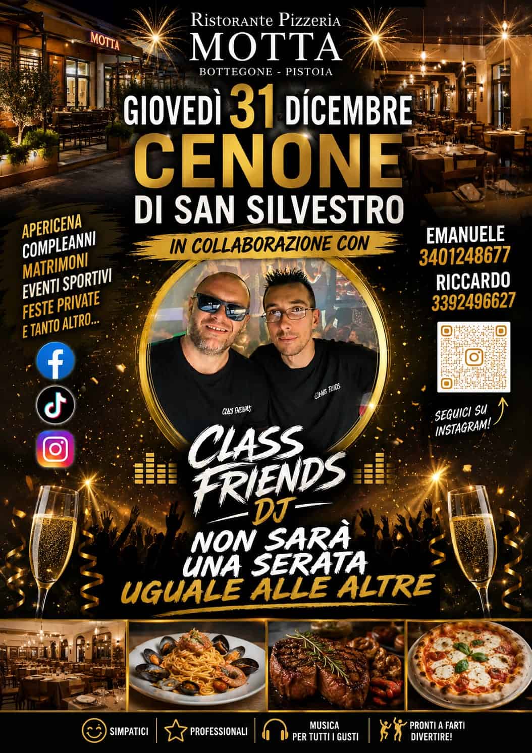 Locandina Capodanno 2027 al Ristorante Motta
